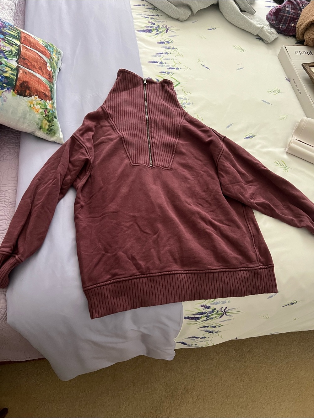Aerie Maroon Zip Up
